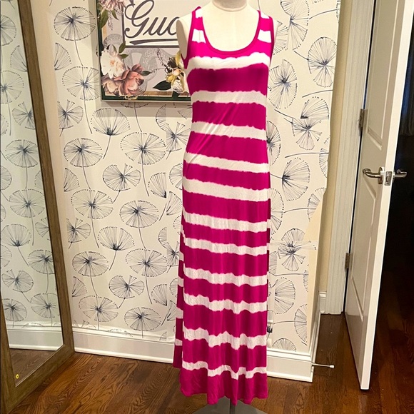Calvin Klein Dresses & Skirts - Calvin Klein 4 Pink and White Striped Maxi Dress